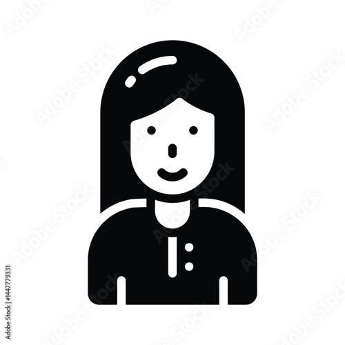 Get a sight of this trendy glyph icon of girl character