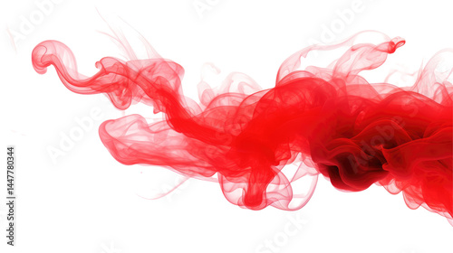 Red Smoke Cloud on transparent Background

