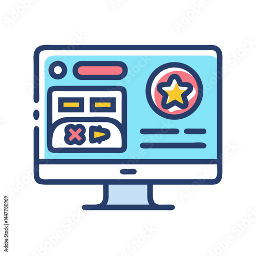 Online Video Game Interface Icon Representing Gaming and Interactive Entertainment