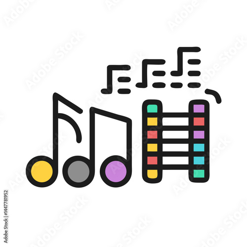 Sound Equalizer with Note Icon Representing Party Music and Audio Entertainment