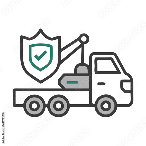 Tow Truck Insurance Icon Representing Vehicle Recovery and Roadside Assistance