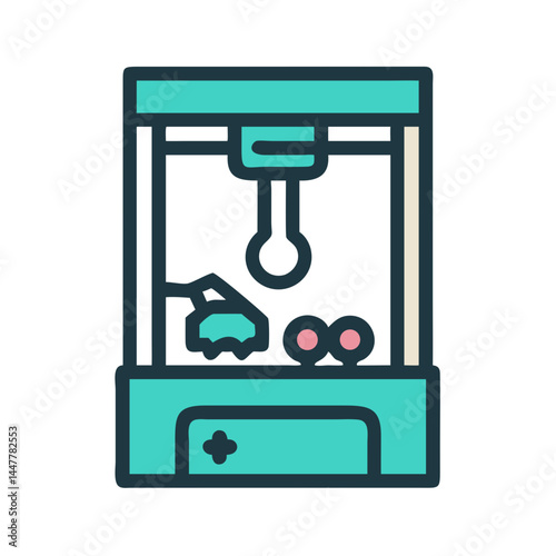 Toy Claw Machine Arcade Game Icon Representing Fun and Prize Winning