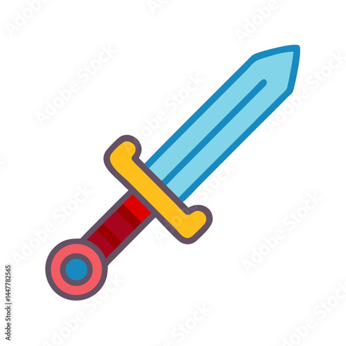 Toy Sword with Handle Icon Representing Playful Adventure and Imagination