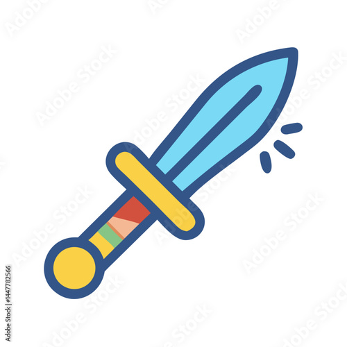 Toy Sword with Handle Icon Representing Playful Adventure and Imagination