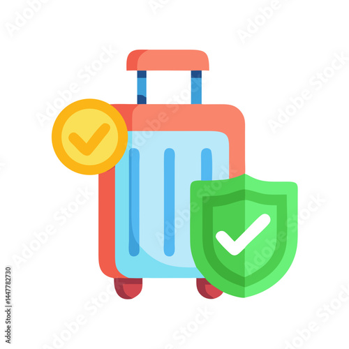 Travel Luggage Insurance Icon Representing Protection and Security for Personal Belongings