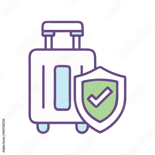Travel Luggage Insurance Icon Representing Protection and Security for Personal Belongings