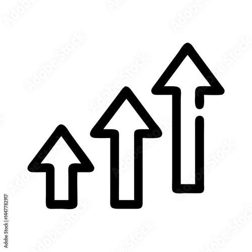 Upward Arrow Icon Representing Growth and Progress in Business or Development