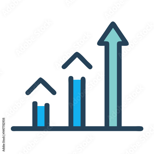 Upward Arrow Icon Representing Growth and Progress in Business or Development