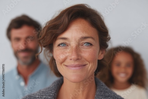 family journey unfolds with smiles against soft-focus backdrop any ethnicity or age any gender
