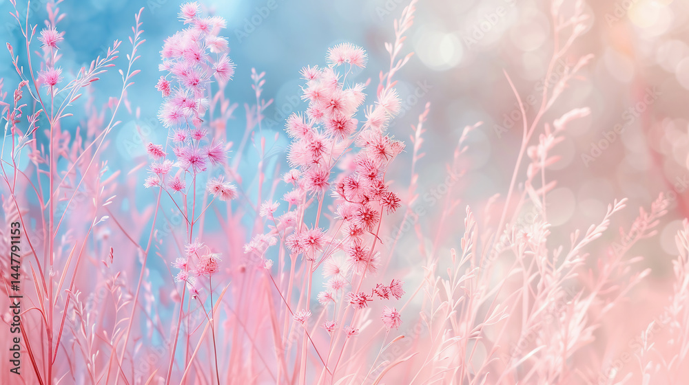 Naklejka premium Park's Kochia flower blooming beautifully in various colors.