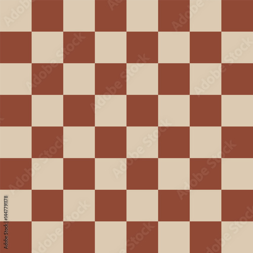 Classic red and beige checkerboard tile pattern with a vintage look, perfect for backgrounds, flooring, or retro design projects.