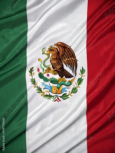 Hyper-realistic wallpaper of a Mexico flag 
