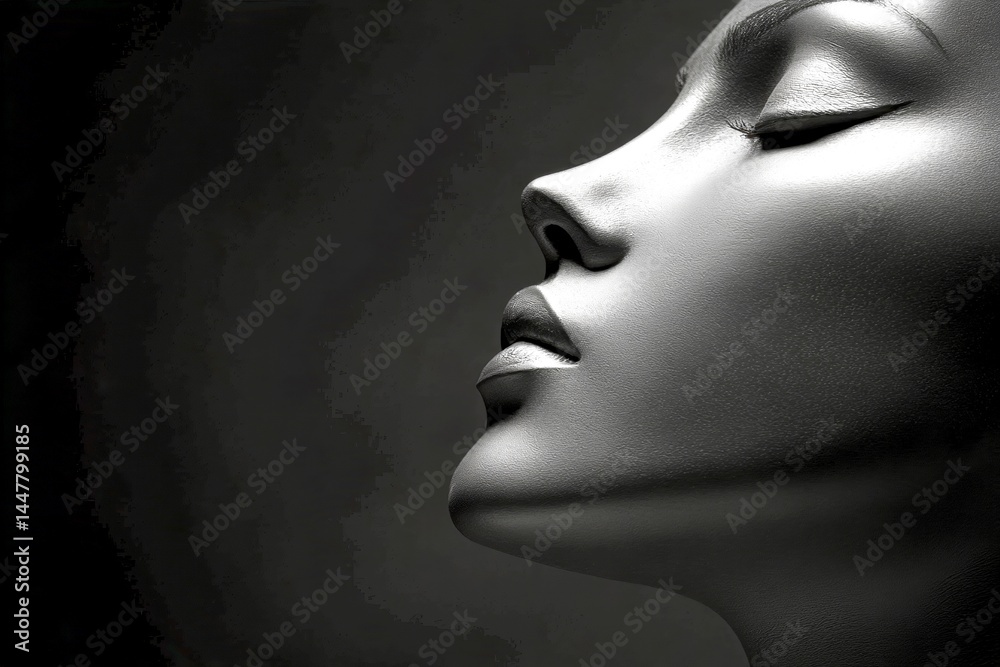 Lonely and sad. Metaphorical unrealistic beauty standards physical senses, of a loss of pleasure or interest. Unrealistic beauty standards - cause of depression: abstract image of mental state.