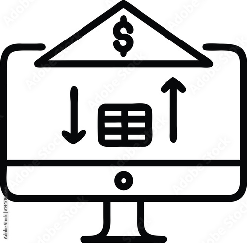 Operation management and business administration editable stroke outline icons  isolated on white background flat vector illustration