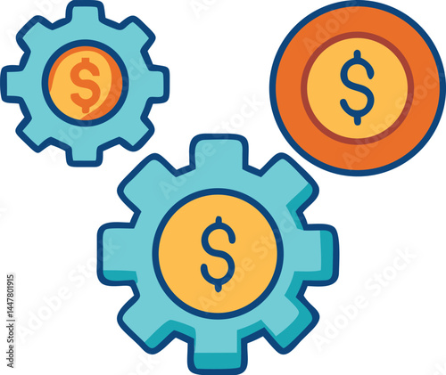 Operation management and business administration editable stroke outline icons  isolated on white background flat vector illustration