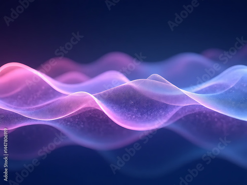 Flowing waves of colorful light abstract digital space visual art nighttime aesthetic concept