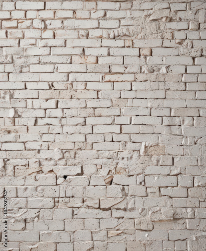 Obraz premium Weathered white brick, rough texture, grunge details , stone, weathered