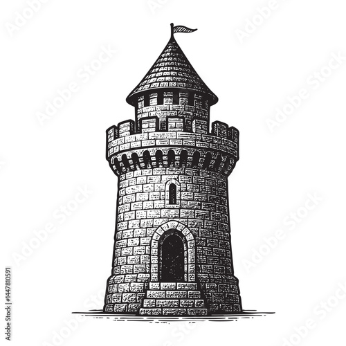 castle tower vector illustration