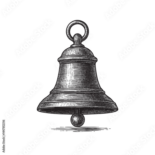 brass bell vector illustration