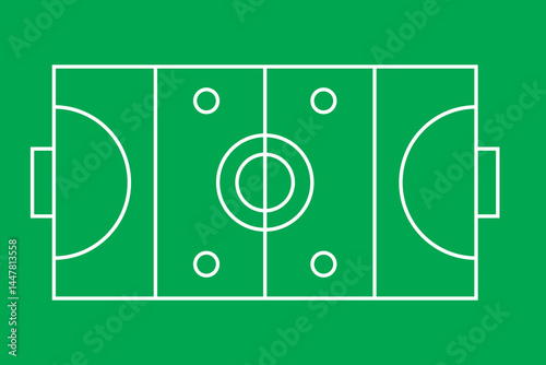 Realistic hockey field top view vector