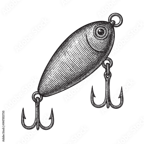 fishing lure with hooks vector illustration