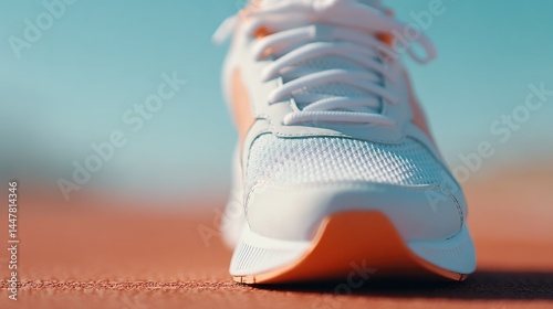 close-up of running shoes on track for global running day