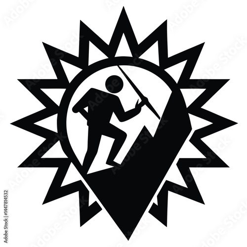 Mountain Climber Icon Peak Conquest, Adventure Symbol