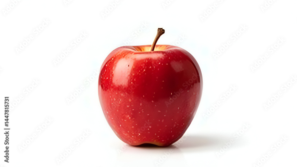 Minimalist image of a fresh apple centered on a white surface, with subtle shadowing to add depth Minimalist image of a fresh apple centered on a white surface, with subtle shadowing to add depth