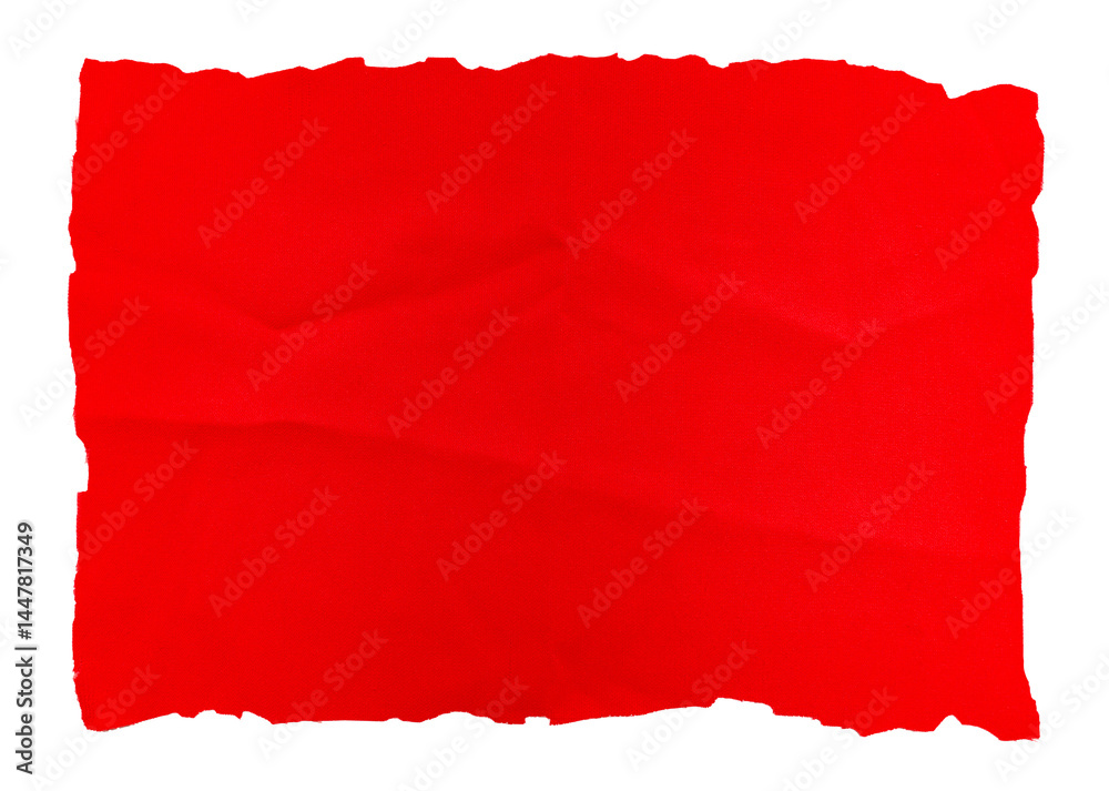 A piece of red satin fabric on a white background. Isolate a crumpled piece of fabric A piece of red satin fabric on a white background. Isolate a crumpled piece of fabric