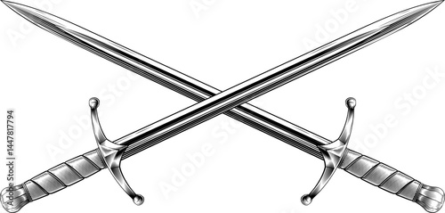 Crossed Medieval Swords Vin...