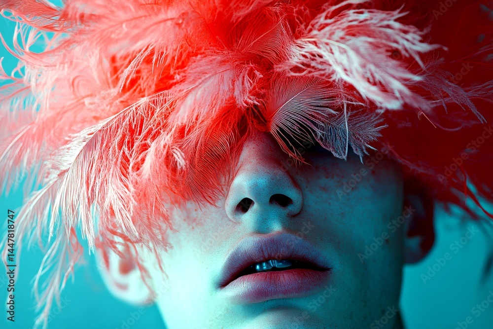 Metaphorical tension headache physical senses, of a ailment and suffering. Healing process. Abstract pain. Pain of disorder - tension headache: abstract image of physical state. Mental struggle.
