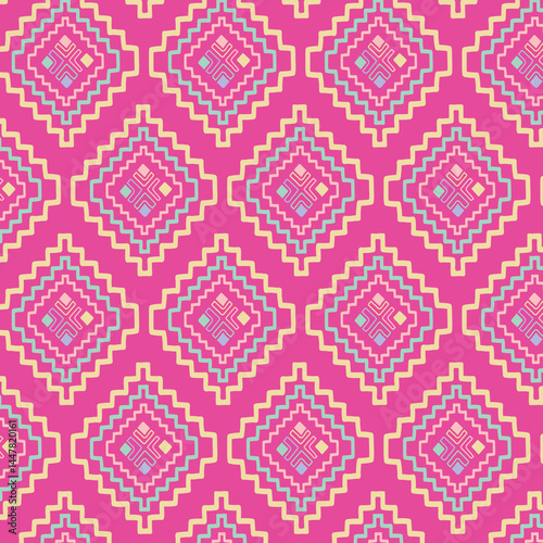 pastel color tribal vector seamless pattern with doodle elements. aztec fancy abstract geometric art print. ethnic hipster background. hand drawn. Wallpaper, cloth design, fabric, tissue, textile