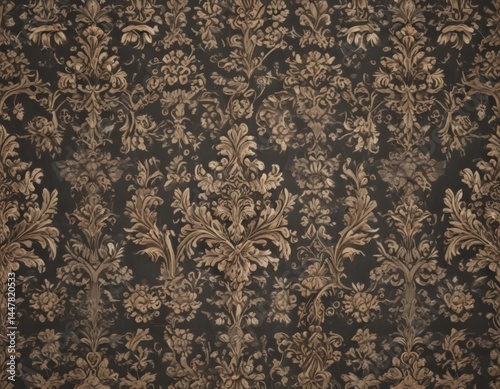 Elegant floral damask wallpaper, intricate seamless pattern,  vintage,  textile