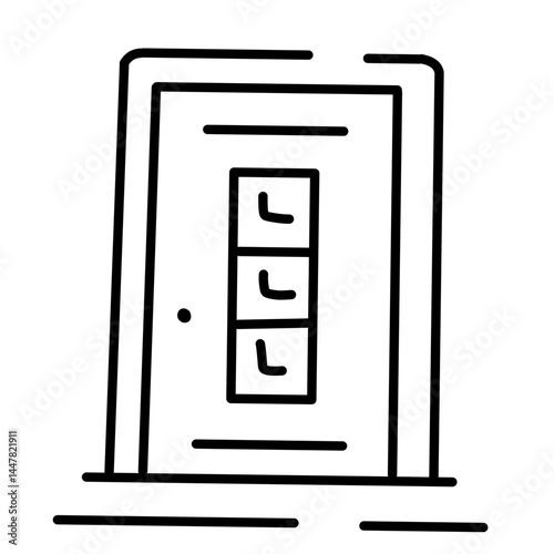 open door line vector