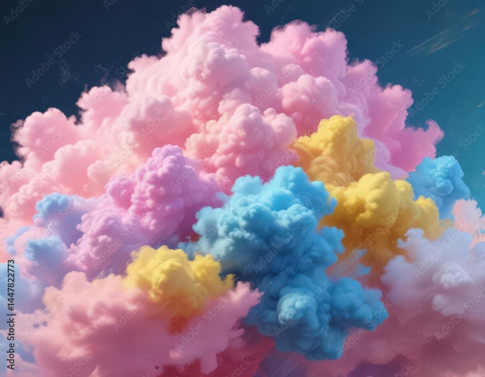 Fuzzy pink blue yellow cloud, abstract texture, sky, gradient, bokeh Fuzzy pink blue yellow cloud, abstract texture, sky, gradient, bokeh