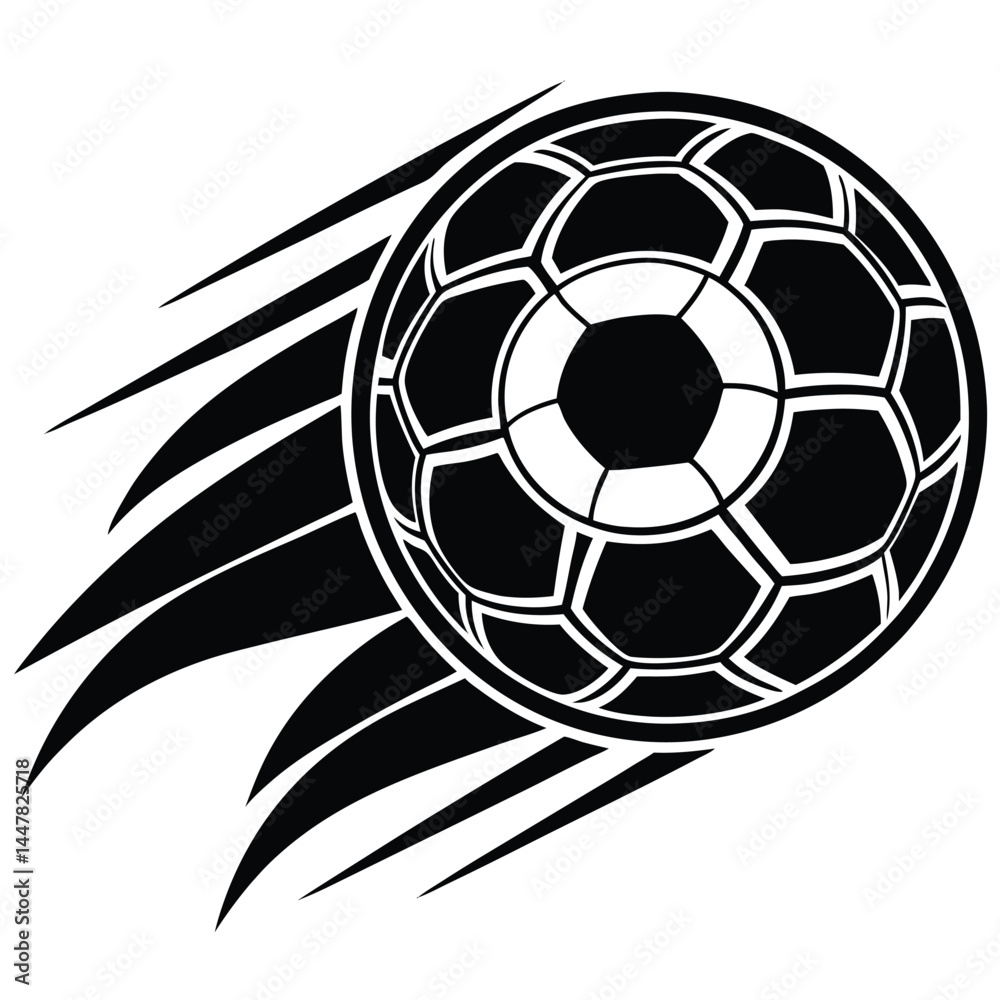Fototapeta premium Soccer Ball in Motion Dynamic Graphic Design