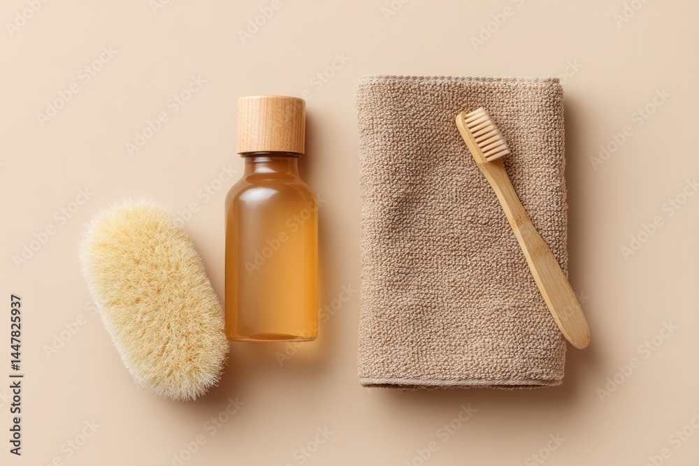 top-down view of natural cleaning products on clean solid color background with 70 ample copy space top-down view of natural cleaning products on clean solid color background with 70 ample copy space