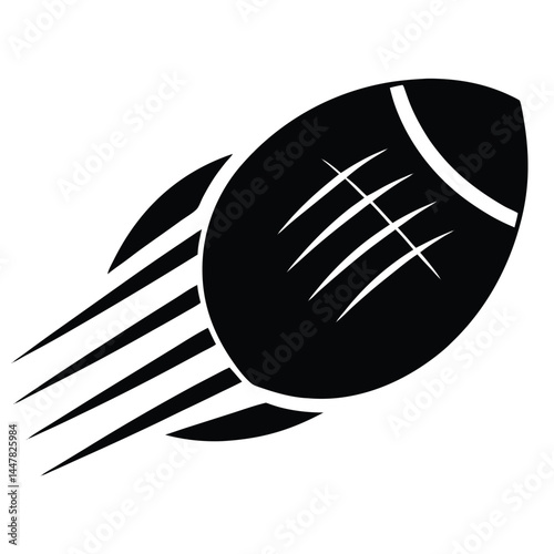 Fast-Moving American Football Icon Vector Illustration