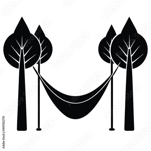 Relaxing Hammock Between Trees Peaceful Outdoor Scene