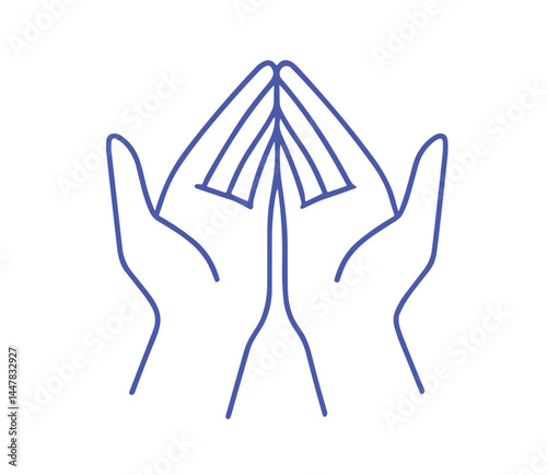 Hands in prayer position symbolizing peace and mindfulness  