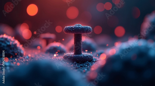 Micro photography of mitochondria lifting tiny dumbbells, glowing with energy, symbolizing 'the powerhouse of the cell'