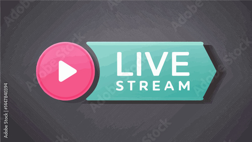 Live, streaming, broadcasting, online stream button, icon. Vector illustration