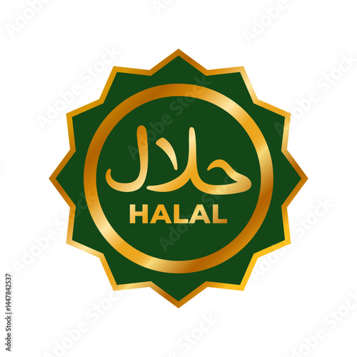 halal logo isolated on white background