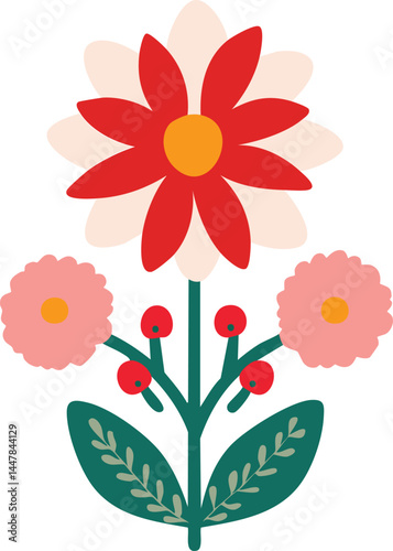 A vibrant floral illustrati...