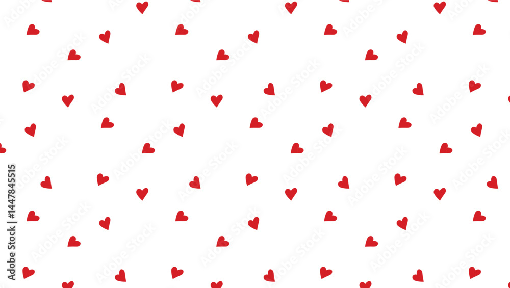 Red hearts on white background seamless pattern. Red hearts icon background texture for love, valentine and romantic concept. Red hearts on white background seamless pattern. Red hearts icon background texture for love, valentine and romantic concept.