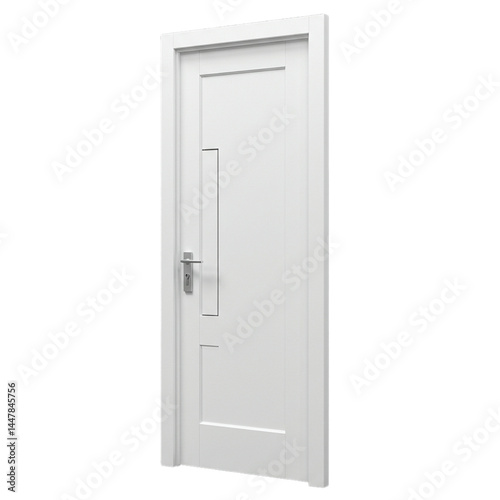 White PVC door isolated on white background	