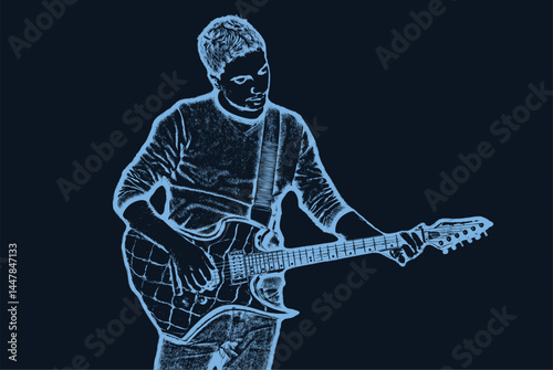 Casual guy with guitar