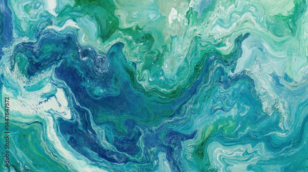 Vibrant teal and turquoise abstract fluid art design. Vibrant teal and turquoise abstract fluid art design.