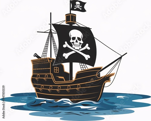 pirate ship in the ocean