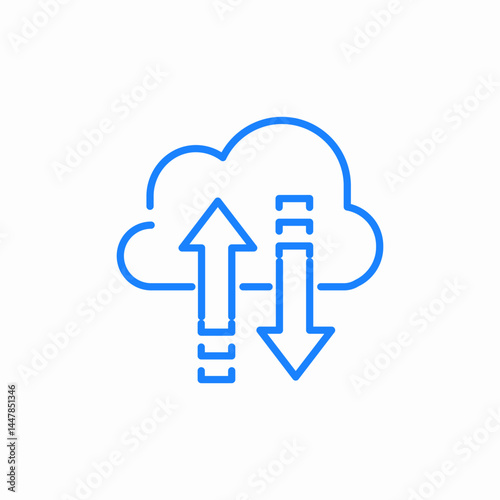 cloud data exchange icon sign vector